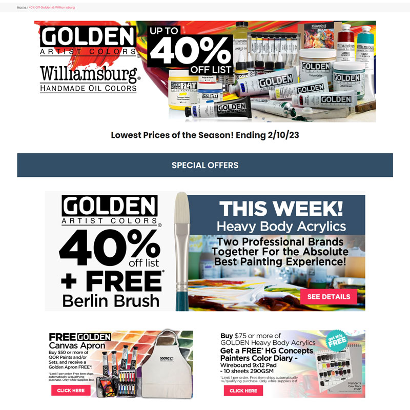 Golden Williamsburg landing page featured image